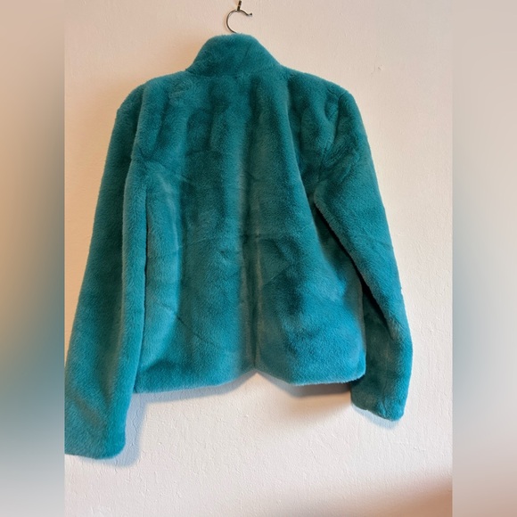 Glass Garden Lined Emerald Faux Fur Coat, Blackmilk Size 10 - Picture 4 of 5